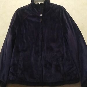 GREEN TEA velvety plush XXL deep plum purple coat